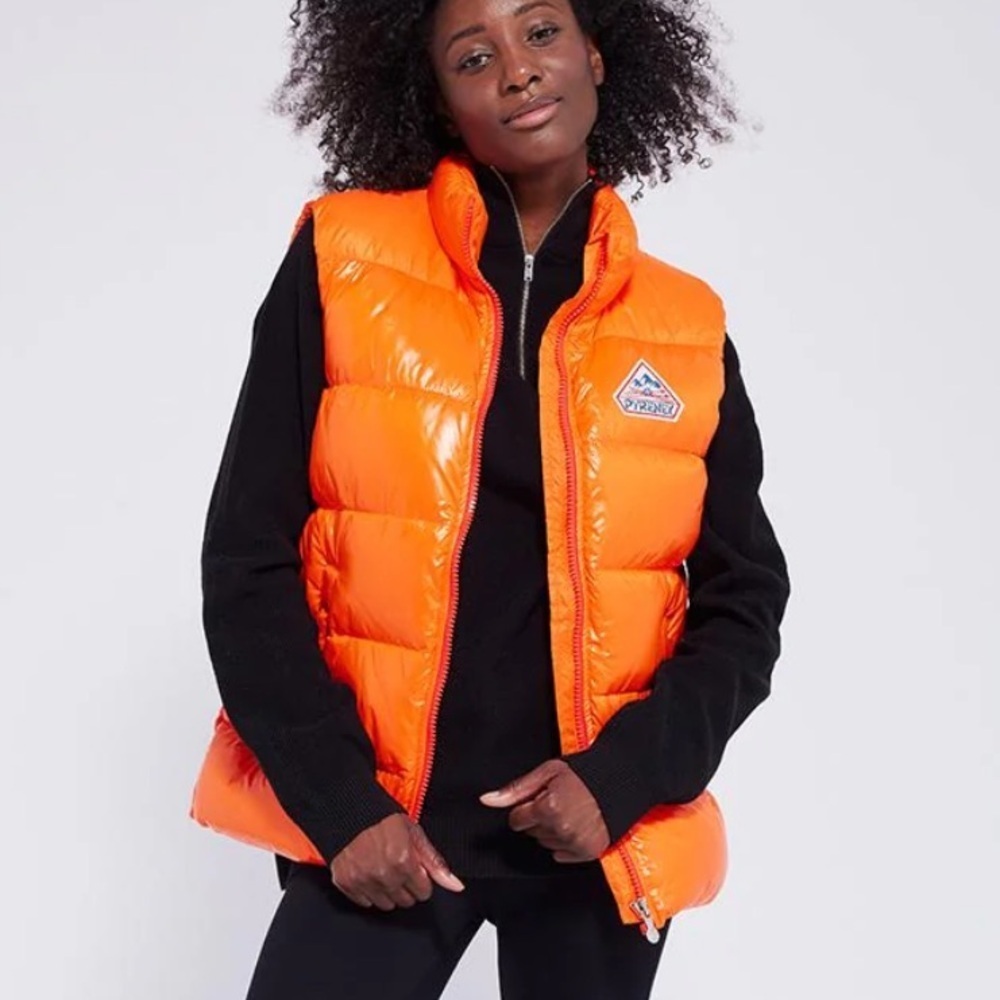 NWT Pyrenex Puffin Orange John Unisex Sleeveless Down Jacket